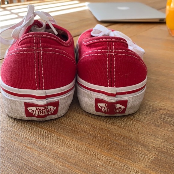 Red Authentic Vans Lace Up - Picture 2 of 3